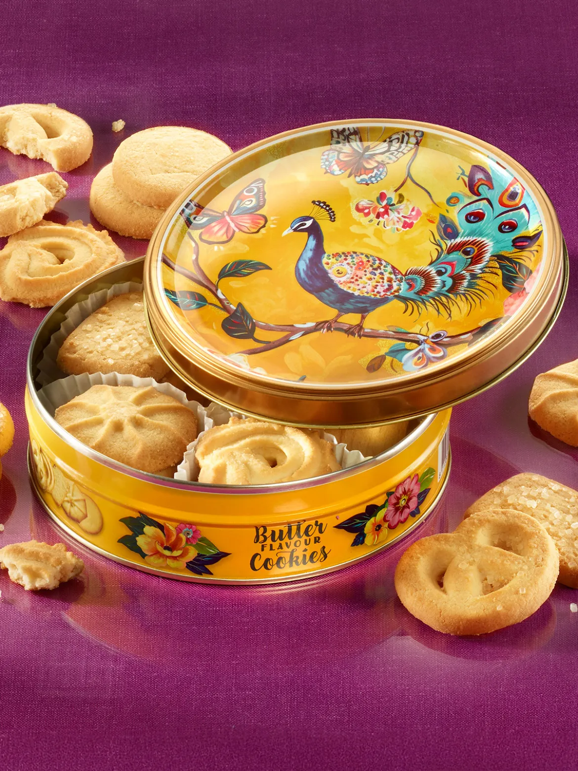 Die kleine Gebäckdose „Pfau“