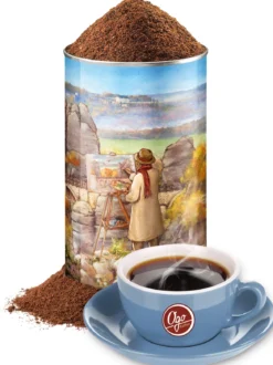 Entkoffeinierter Kaffee, gem. in Künstlerdose