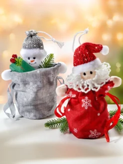 Geschenksäckchen-Duo „Schnee- und Weihnachtsmann“
