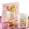 Geschenktasse „Hier wohnt das Glück“