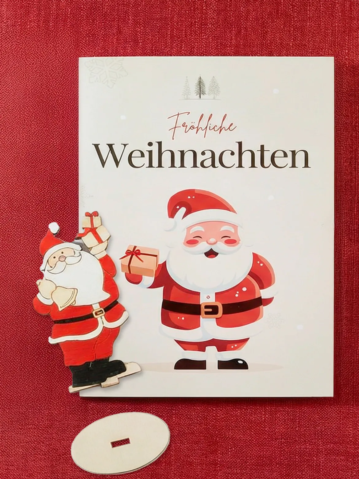 Karte mit Holzaufsteller „Santa“
