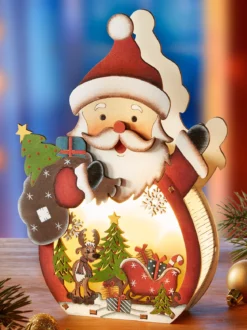 LED-Aufsteller „Santa mit Rudi“