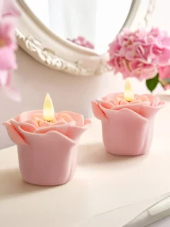 LED-Kerzen „Rose“, 2er Set