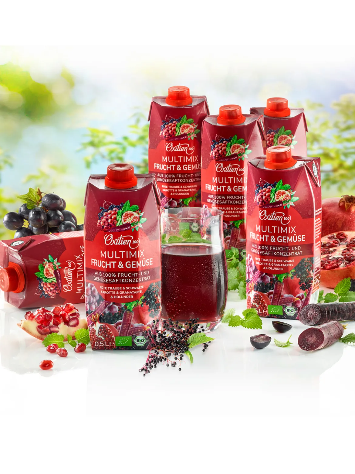 Oxitien 100, „Multifrucht Plus“ Bio-Saft, 6er