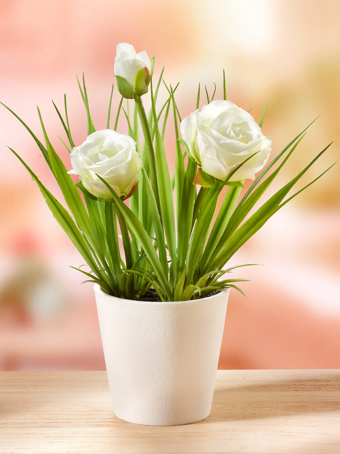 Rosen-Arrangement im Topf