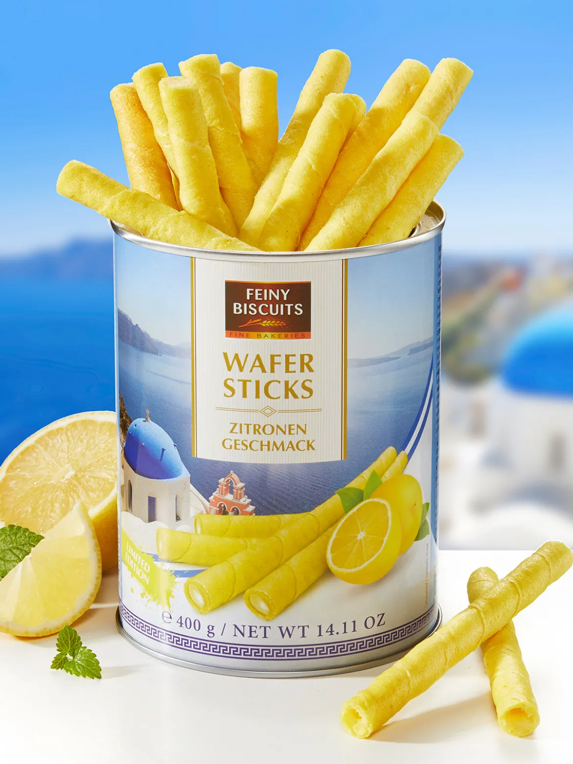 Waffelröllchen „Zitrone“